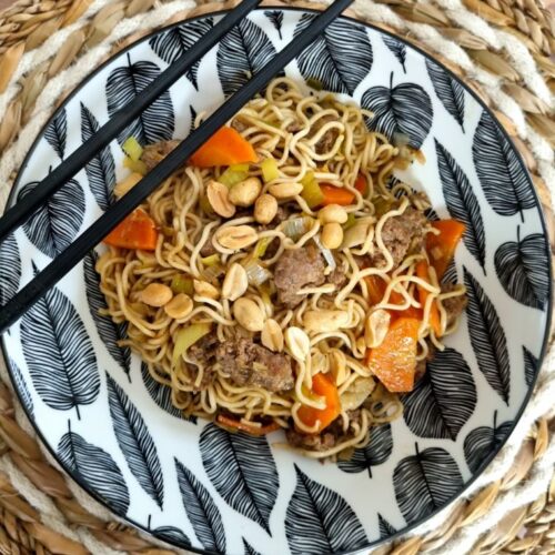 Wok de nouilles au boeuf