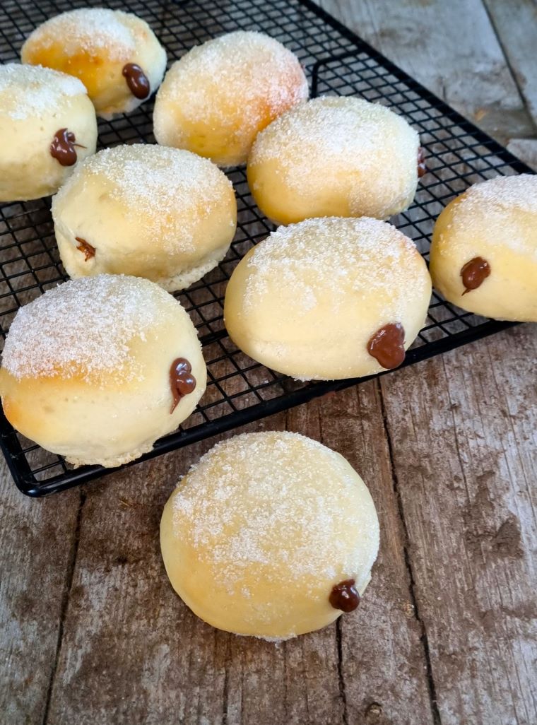 Beignets au four fourrés au nutella