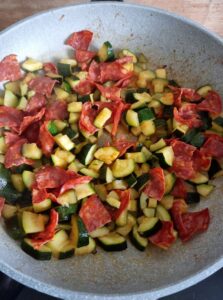 Courgettes et chorizo