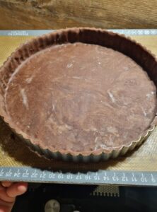 Pâte sablée au cacao pour flan