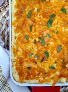 Gratin boeuf épicé et polenta au cheddar