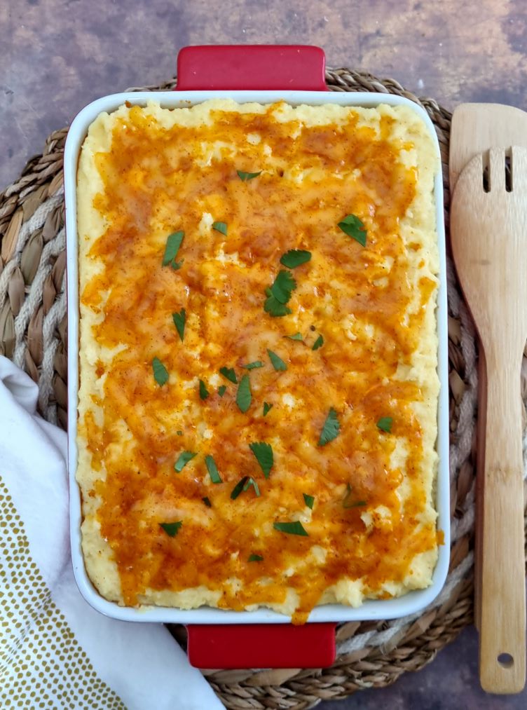 Gratin boeuf épicé, polenta et cheddar