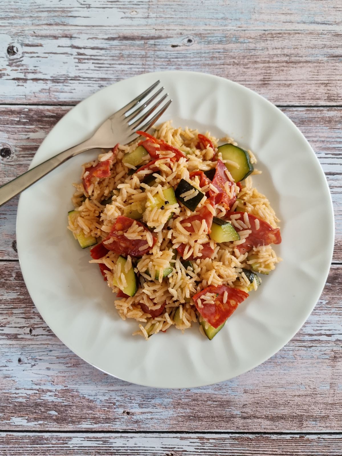 Riz espagnol aux courgettes et chorizo