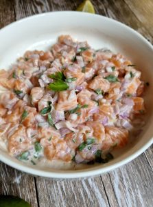 Tartare de saumon au citron vert