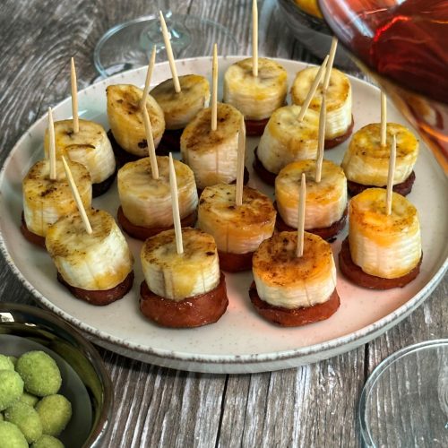 Bouchées apéritives au chorizo et banane