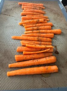 Cuisson des carottes au four