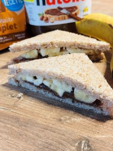 Croque monsieur à la banane et nutella