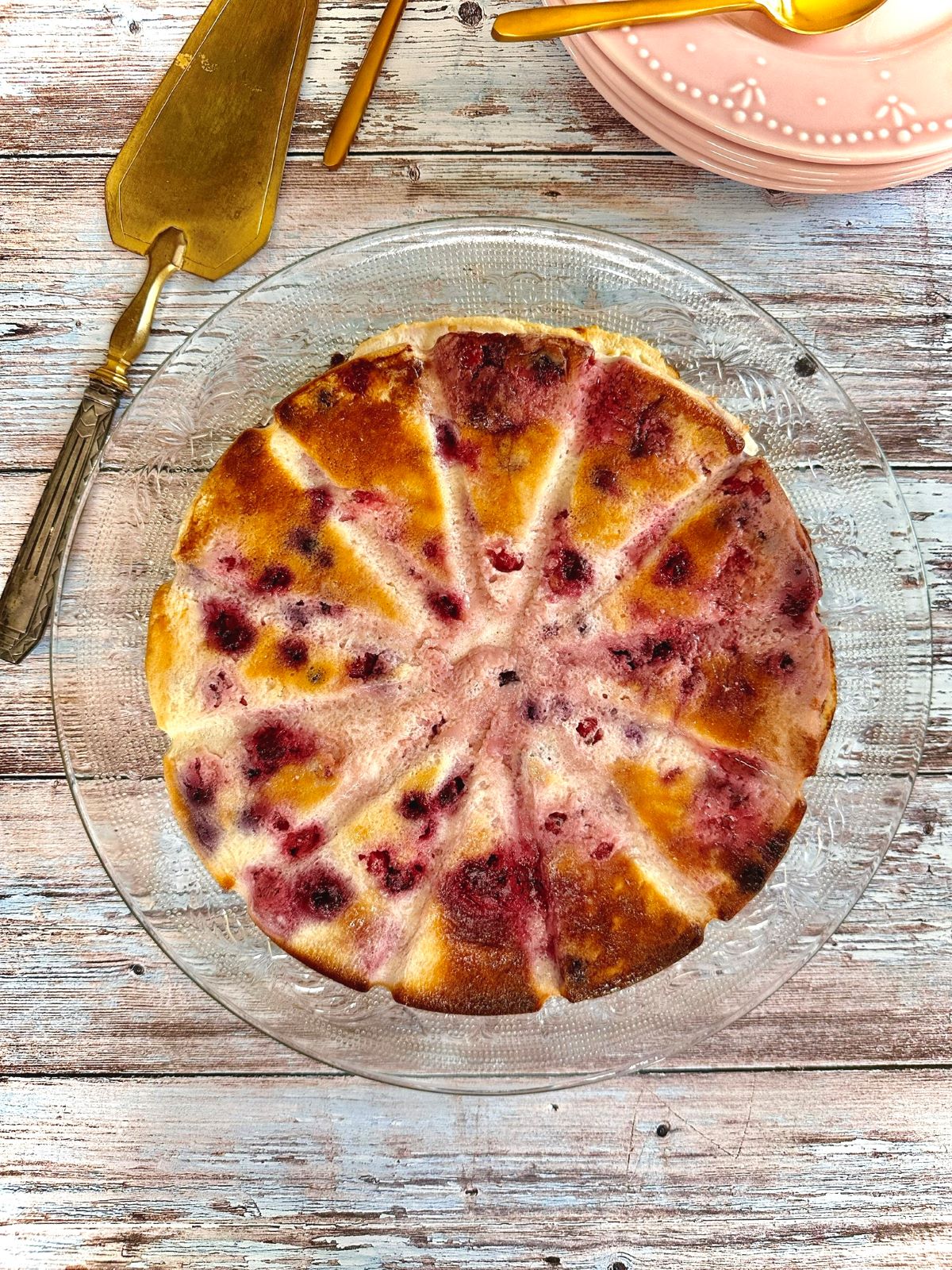 Gâteau léger au fromage blanc et fruits rouges