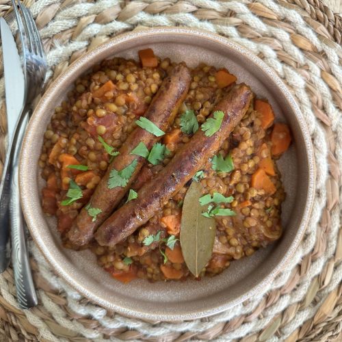 Lentilles au merguez avec Cookeo