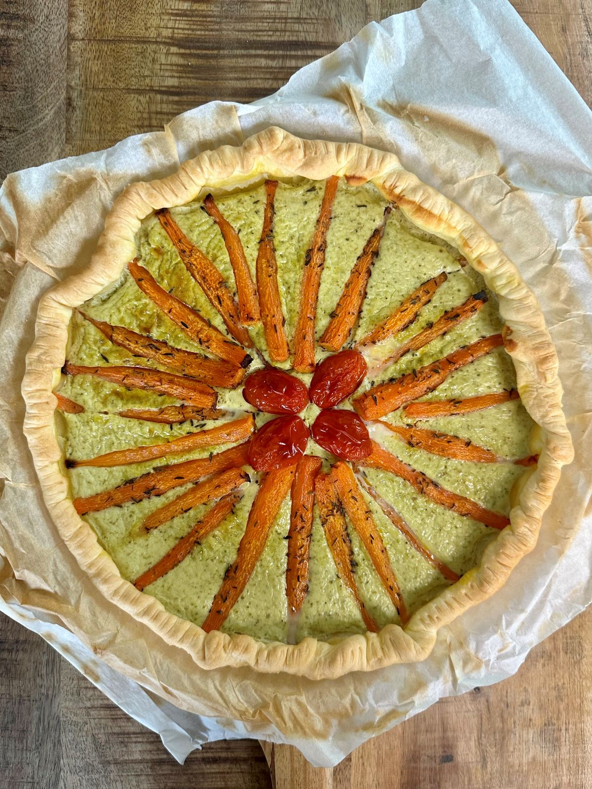 Quiche printanière aux carottes