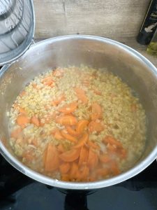 Cuisson des lentilles et carottes