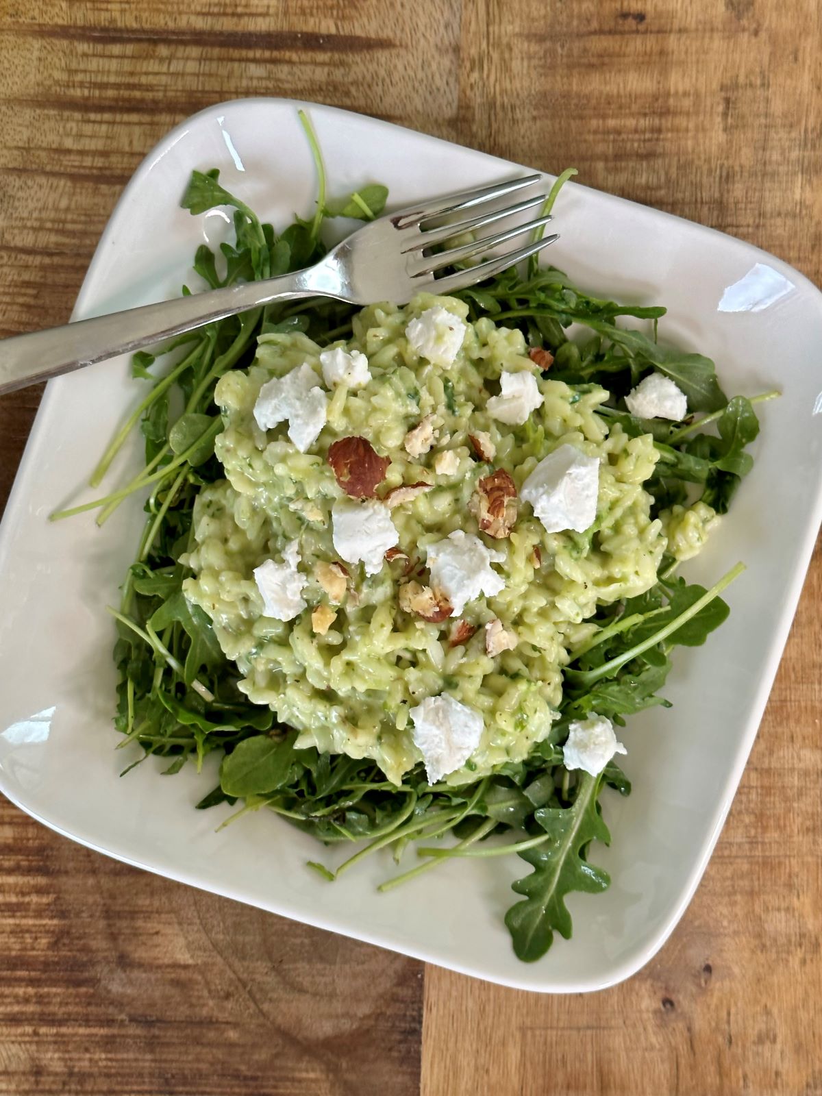 Risotto au pesto et chèvre frais