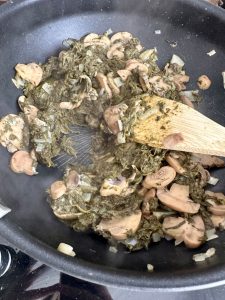 Epinards et champignons à la crème