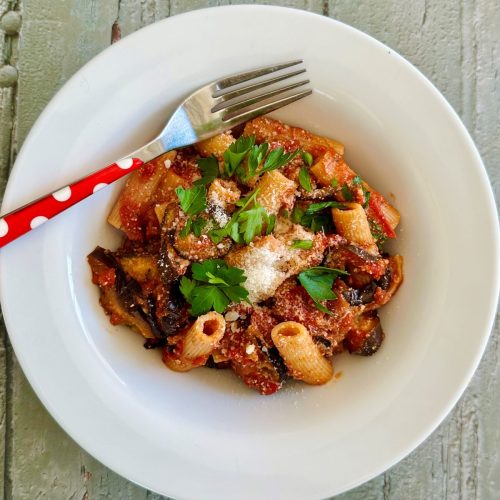 Pâtes aux aubergines