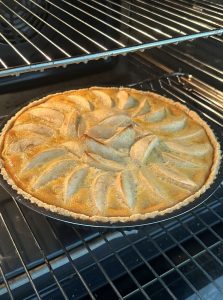 Cuisson de la tarte aux pommes normande