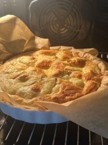 Cuisson de la tarte au maroilles