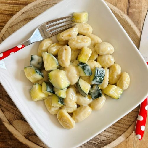 Gnocchi à poêler, courgetet et mascarpone gorgonzola