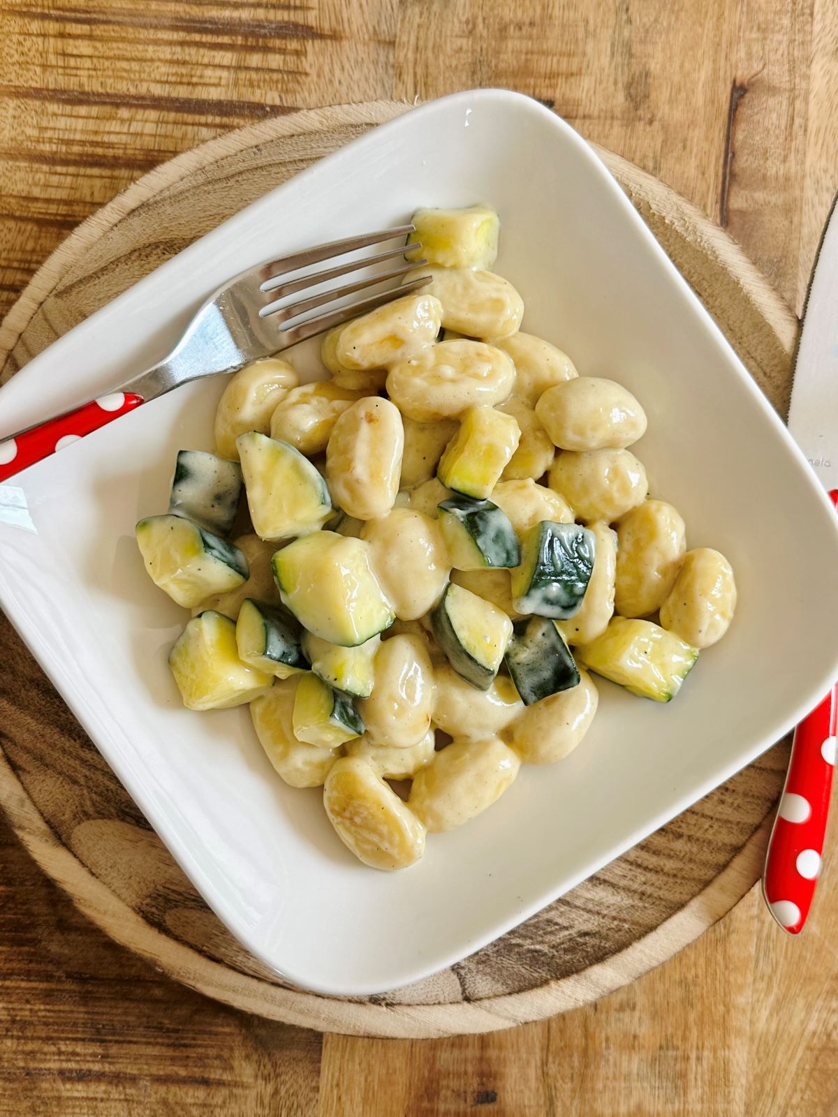 Gnocchi à poêler, courgetet et mascarpone gorgonzola