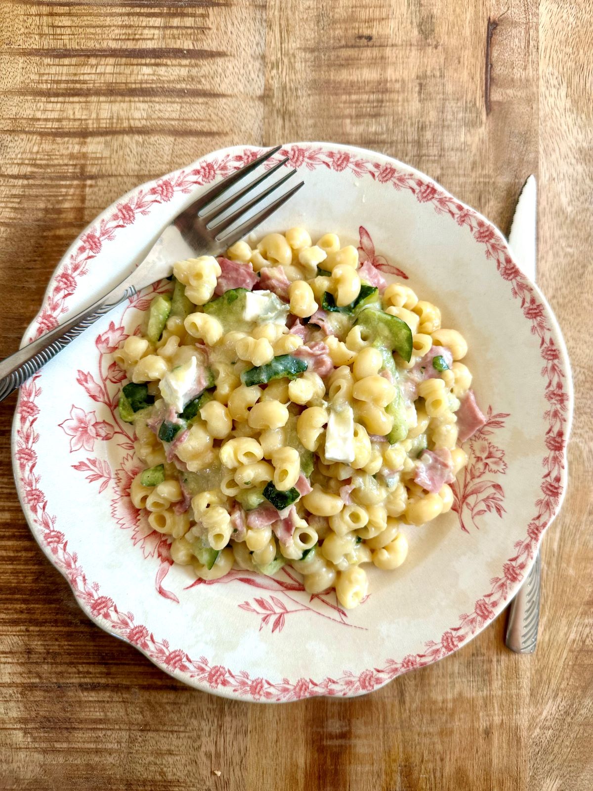 Pâtes aux courgettes, jambon, fromage Cookeo