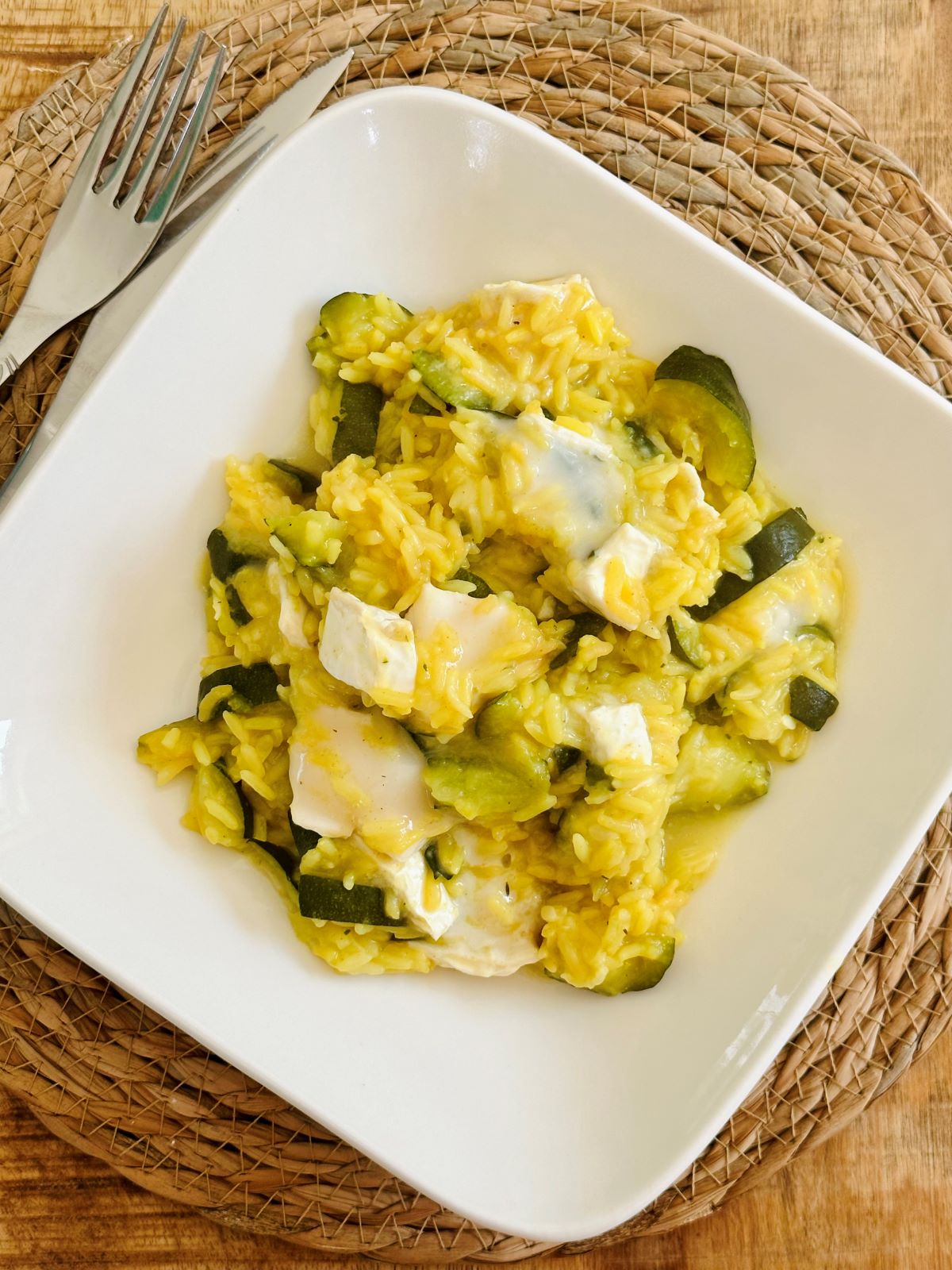 Riz aux courgettes et fromage de chèvre