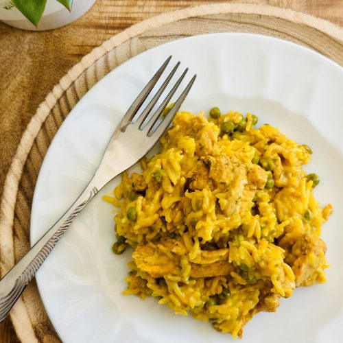 Poulet curry avec riz et petits pois au Cookeo