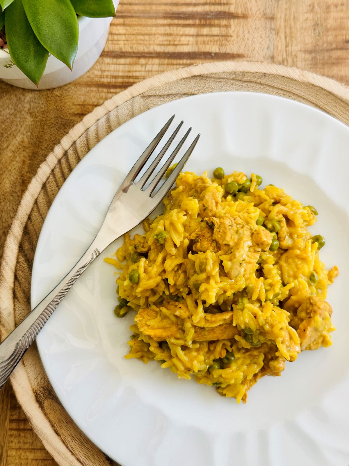 Poulet curry avec riz et petits pois au Cookeo