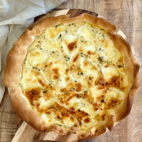 Tarte à la mozzarella et cheddar