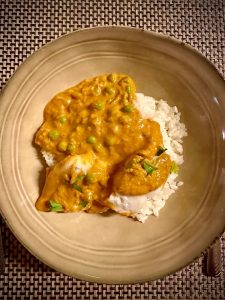 Curry de cabillaud et riz