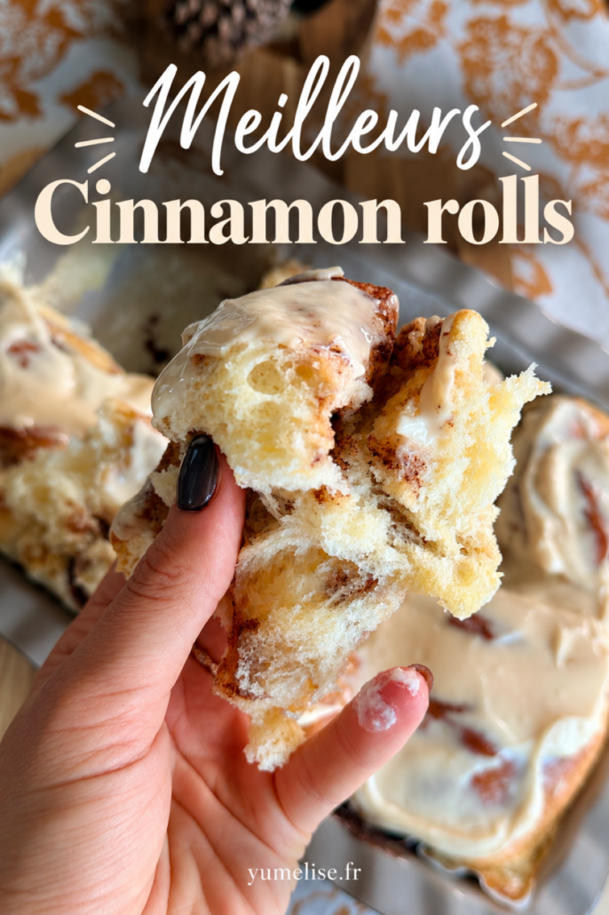 Meilleurs cinnamon rolls hyper moelleux, avec un coeur de cannelle et un glaçage fondant au cream cheese