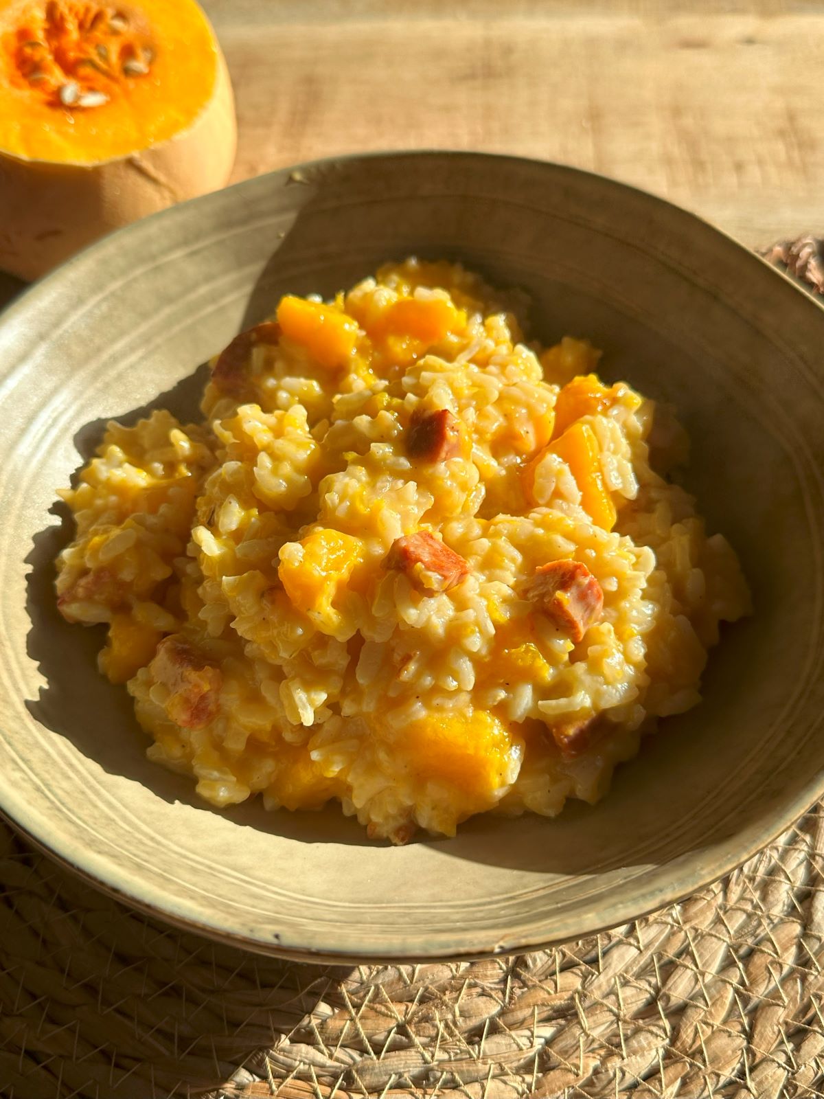 Risotto d'automne avec butternut et chorizo