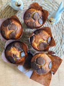 Gros muffins aux chunks 3 chocolats