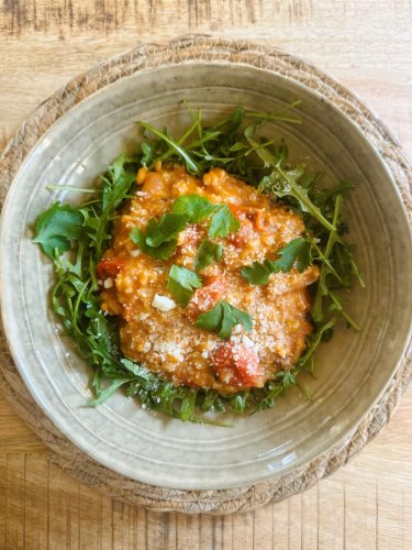 Risotto à la tomate et au lait de coco