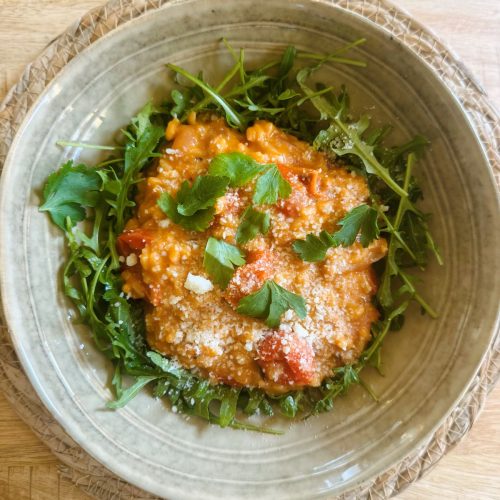 Risotto à la tomate et au lait de coco