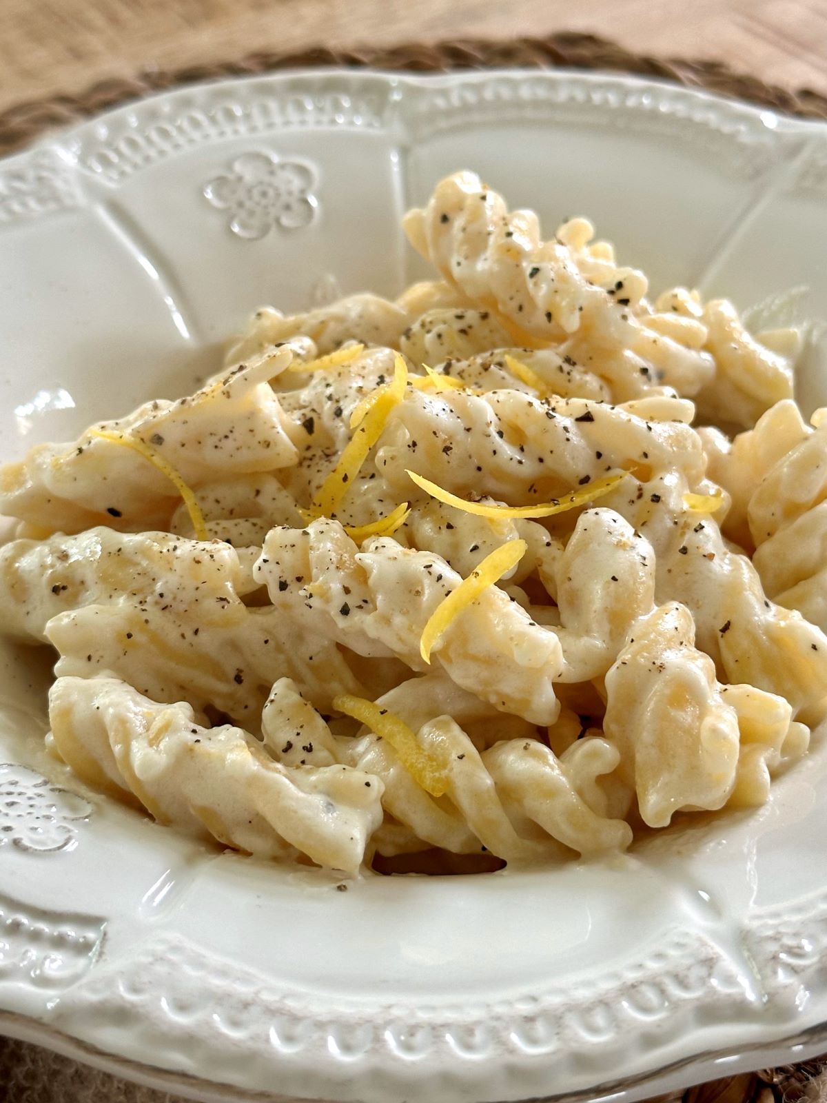 Pâtes au citron, ricotta, pecorino