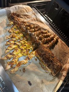 Cuisson au four du feuilleté apéritif à partager
