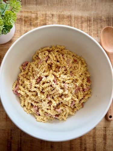 Pâtes façon carbonara au robot