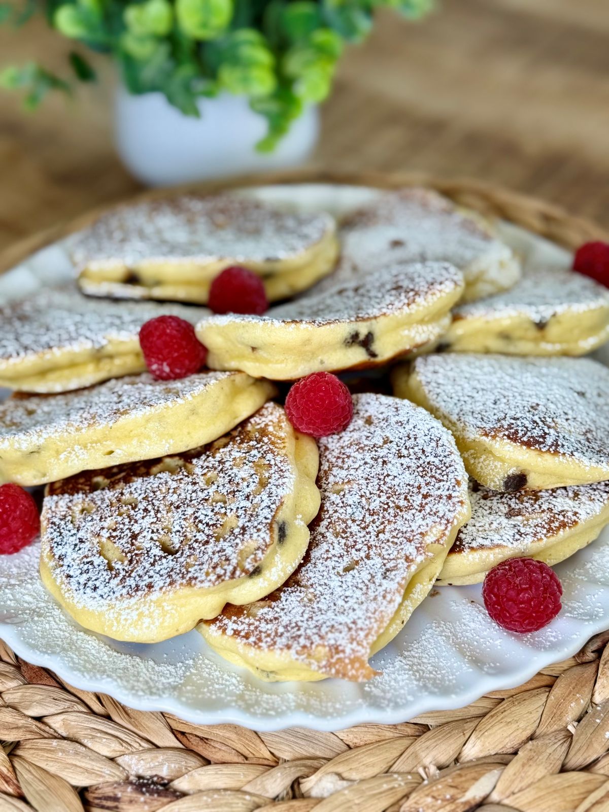 Pancakes au yaourt et pépites de chocolat moelleux