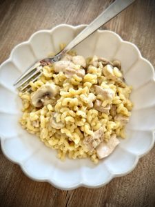 One pot pasta au poulet et champignons
