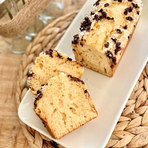 Brioche express moelleuse et légère, aux pépites de chocolat et perles de sucre