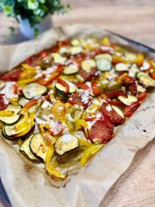 Napper les légumes de sauce tahini