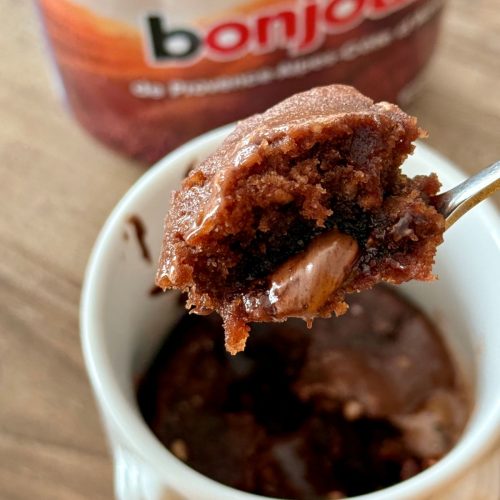 Mug cake au cacao avec du Nutella