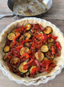 chorizo, poivron, courgette