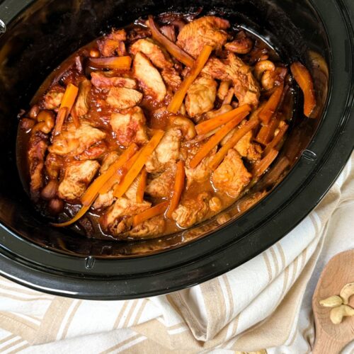 Poulet aux noix de cajou à l'asiatique, cuisson en mijoteuse