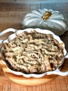 gratin de pâtes au maroilles et boeuf haché