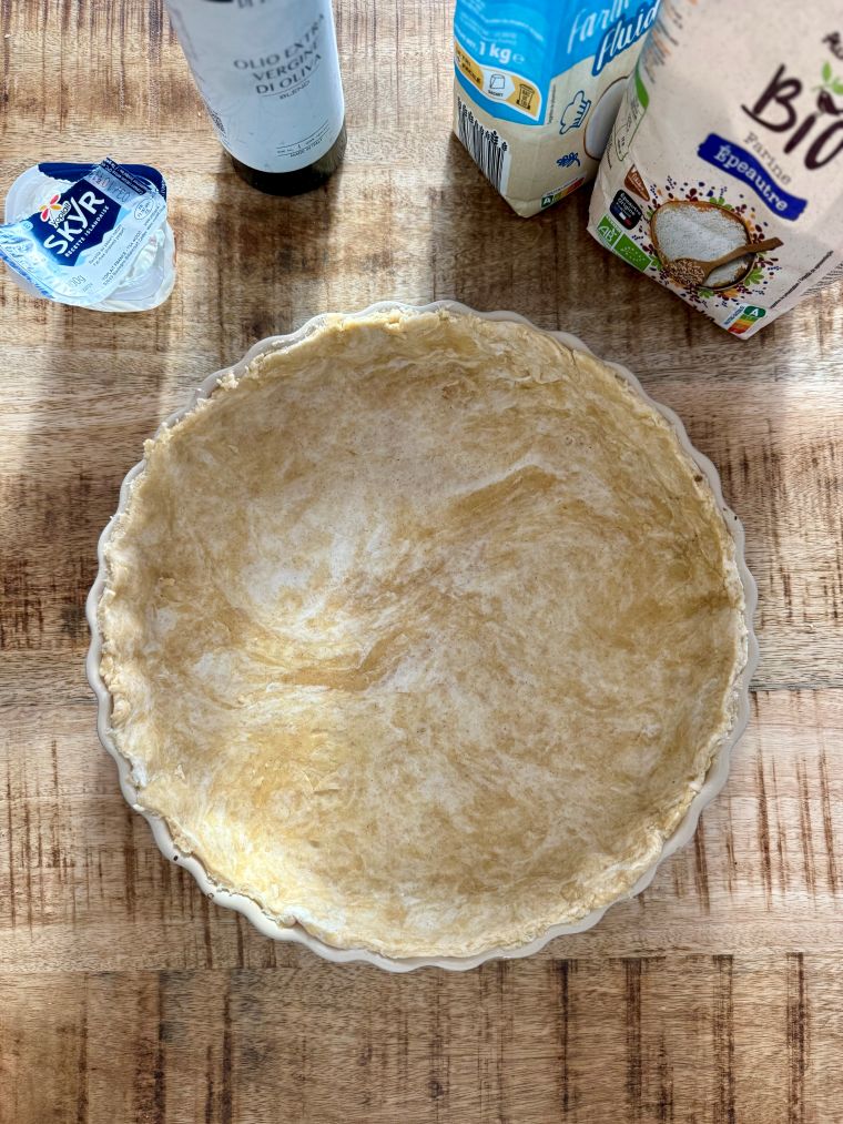 Pâte à tarte à l'huile d'olive et skyr