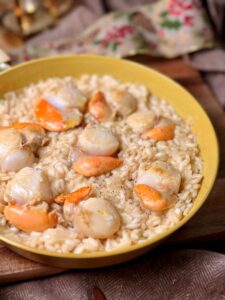 risotto crémeux aux noix de saint jacques pour recevoir
