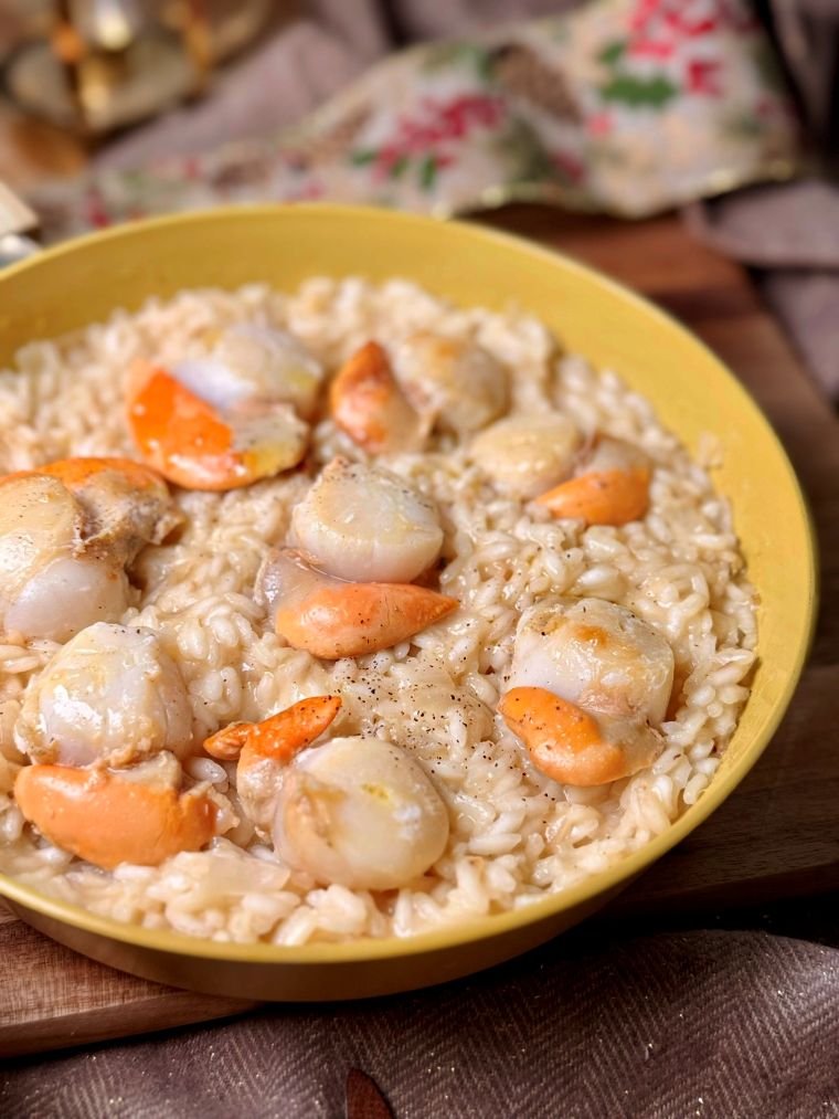 risotto crémeux aux noix de saint jacques pour recevoir