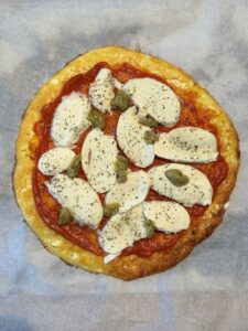 pizza margarita au cottage cheese