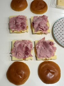 1 tranche de jambon effiloché