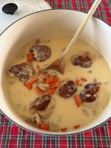 paupiettes à la crème avec champignons et carottes